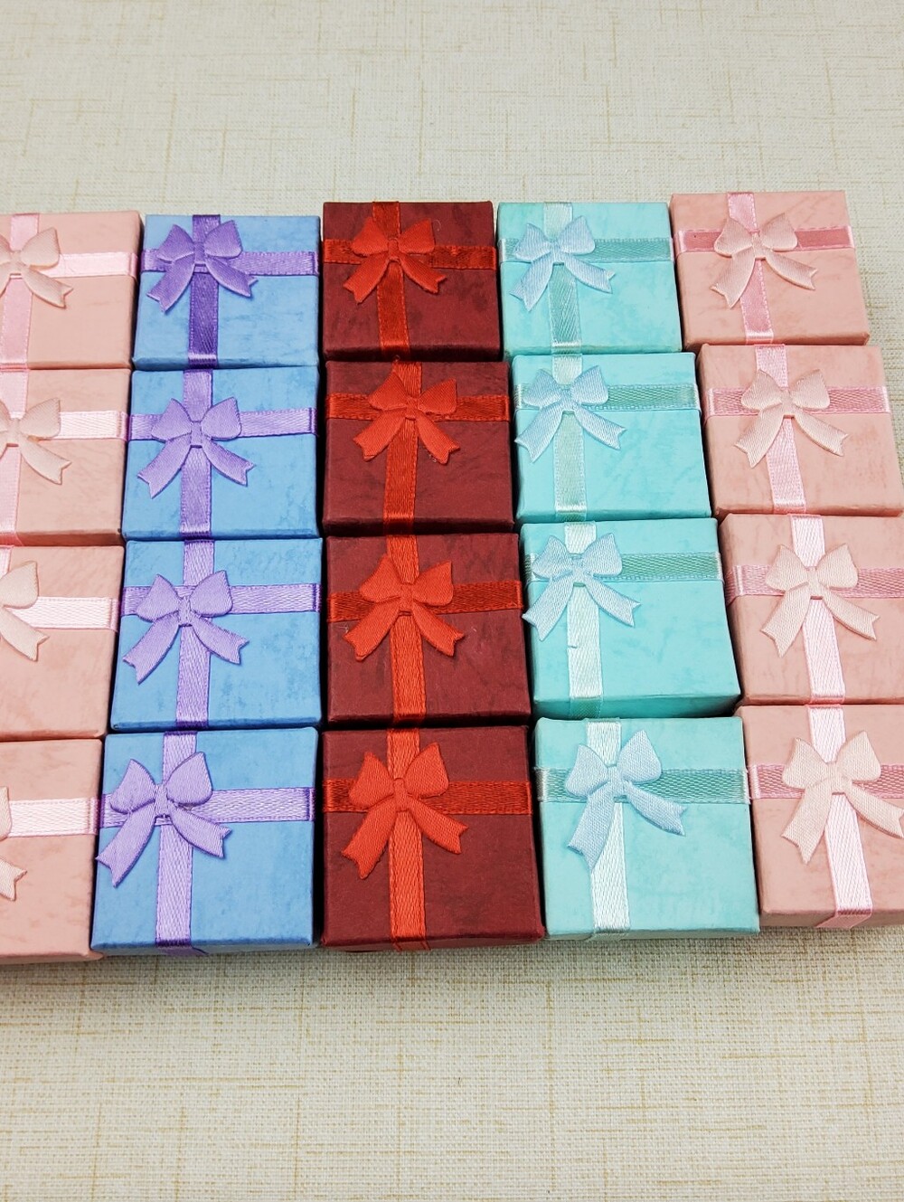 12pc Gift Boxes  For Ring ,Pink, Blue, Red, Purple, Turquoise